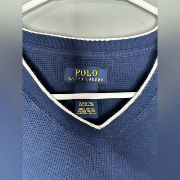 Polo Ralph Lauren Men’s Navy V-Neck Sweater - Picture 7 of 9